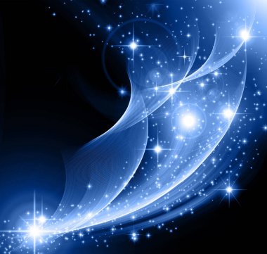 Arkaplanda kar taneleri ve yıldızlar iniyor