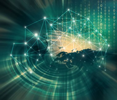 Global işletmelerin en iyi internet kavramı. Teknolojik geçmiş, internet, televizyon, mobil ve uydu iletişimi sembolleri.