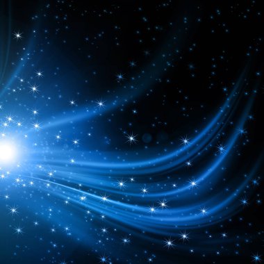 Arkaplanda kar taneleri ve yıldızlar iniyor