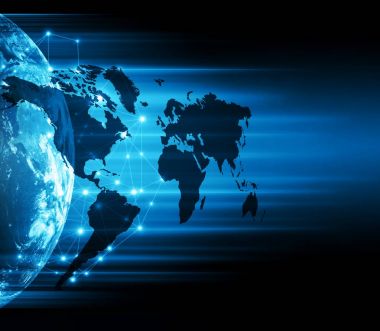 Dünyadan Uzaya. Kavram serisinden küresel iş dünyasının en iyi internet kavramı. Bu görüntünün elementleri NASA tarafından döşenmiştir. 3B illüstrasyon