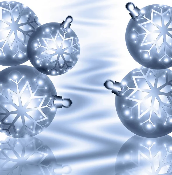 Christmas background blue balls — Stock Photo, Image