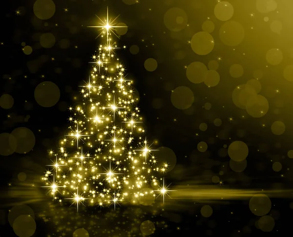 Weihnachten Goldbaum Hintergrund — Stockfoto