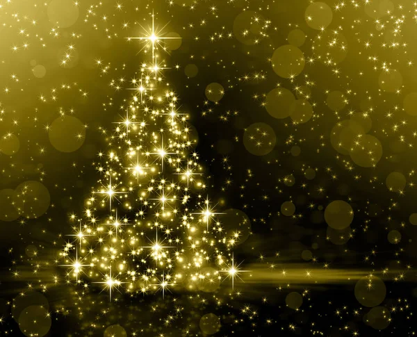 Christmas gold Tree background — Stock Photo, Image