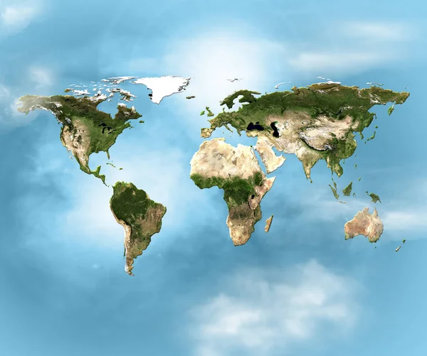 Physical world map illustration. Elements of this image furnished by NASA — Stock Photo, Image