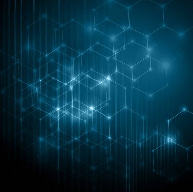 Arka plan ile bağlantılı çizgilerin ve noktaların tasarımınız için. Güzel iç içe, düz çizgiler, noktalar ve yanıp söner karanlık bir arka plan üzerinde parlayan