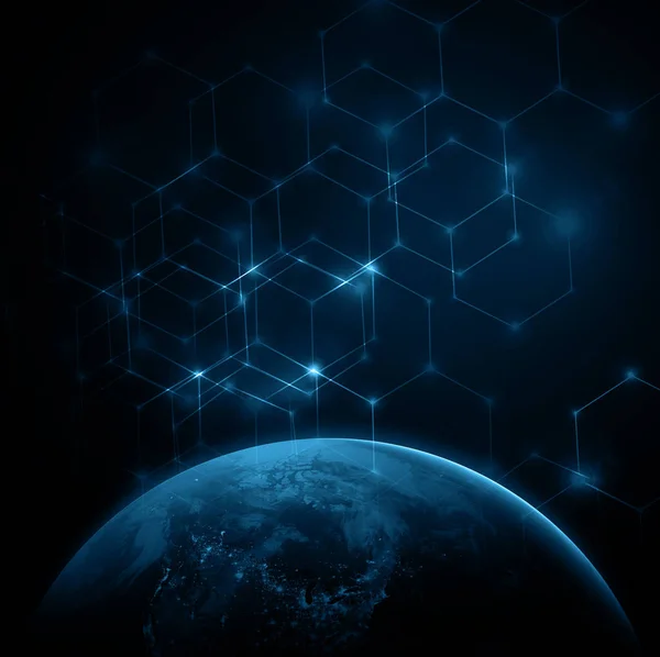 Maa avaruudesta. Paras Internet käsite globaalin liiketoiminnan käsitteitä sarjasta. Elementit tämän kuvan kalustettu NASA. 3D-kuva — kuvapankkivalokuva