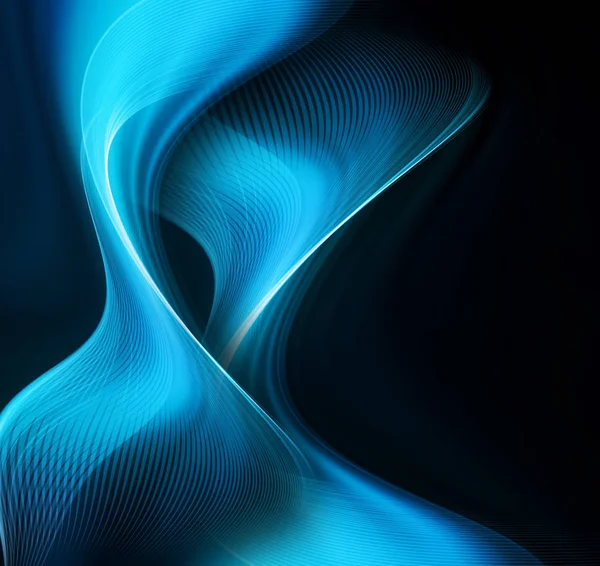 Абстрактний синій фон, абстрактні лінії, що скручуються в красиві вигини — стокове фото