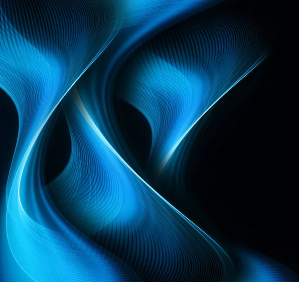 Abstract blauwe achtergrond, abstract lijnen draaien in mooie bochten — Stockfoto