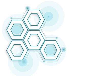 Arka plan ile bağlantılı çizgilerin ve noktaların tasarımınız için. Altıgen petek hücre, satır ve hafif bir arka plan bağlantıları