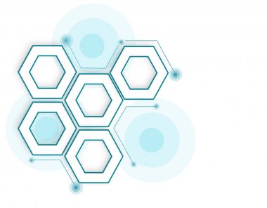 Arka plan ile bağlantılı çizgilerin ve noktaların tasarımınız için. Altıgen petek hücre, satır ve hafif bir arka plan bağlantıları