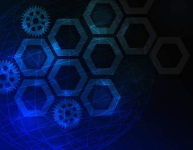 Arka plan ile bağlantılı çizgilerin ve noktaların tasarımınız için. Altıgen petek hücre, satır ve hafif bir arka plan bağlantıları