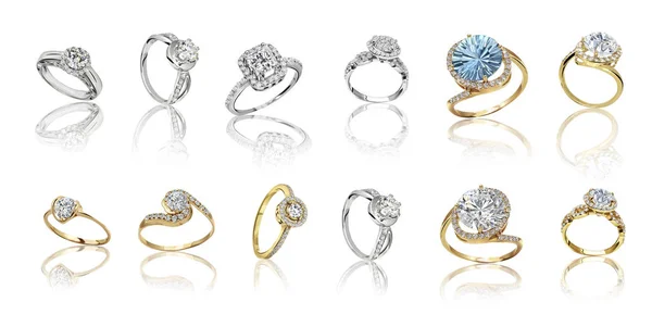 Set of rings. Best wedding and engagement ring — Stock Photo, Image