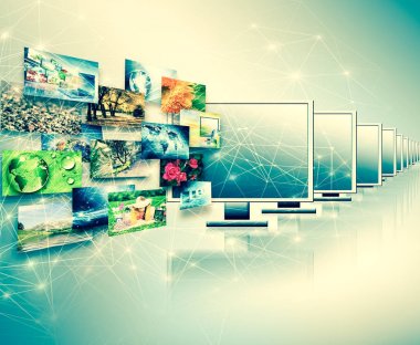 Televizyon ve internet teknoloji kavramı