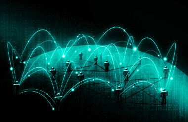 Teknolojik arka plan, küresel iş kavramı Internet. Internet bağlantısı, bilim ve teknoloji grafik tasarım soyut