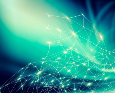 Teknolojik arka plan, küresel iş kavramı Internet. Internet bağlantısı, bilim ve teknoloji grafik tasarım soyut