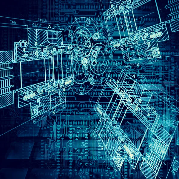 Teknolojik arka plan, küresel iş kavramı Internet. Internet bağlantısı, bilim ve teknoloji grafik tasarım soyut — Stok fotoğraf