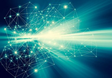 Teknolojik arka plan, küresel iş kavramı Internet. Internet bağlantısı, bilim ve teknoloji grafik tasarım soyut