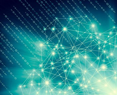 Teknolojik arka plan, küresel iş kavramı Internet. Internet bağlantısı, bilim ve teknoloji grafik tasarım soyut