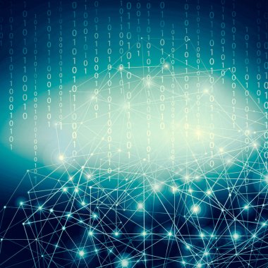 Teknolojik arka plan, küresel iş kavramı Internet. Internet bağlantısı, bilim ve teknoloji grafik tasarım soyut
