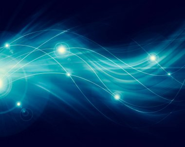 Mavi arka plan, satır güzel bükme kıvırma soyut