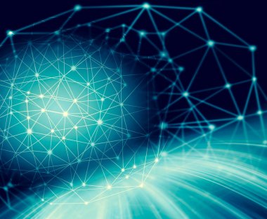 Teknolojik arka plan, küresel iş kavramı Internet. Internet bağlantısı, bilim ve teknoloji grafik tasarım soyut