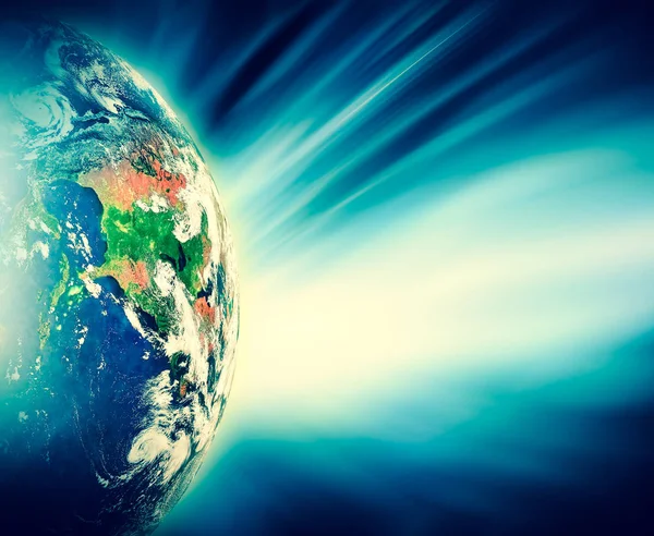 Erde aus dem All. Bestes Internetkonzept des globalen Geschäfts aus Konzeptserien. Elemente dieses Bildes stammen von der NASA. 3D-Illustration — Stockfoto