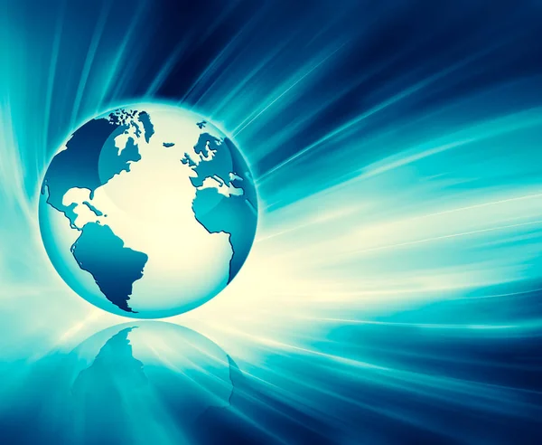 Miglior concetto Internet di business globale. Globe, linee luminose o — Foto Stock