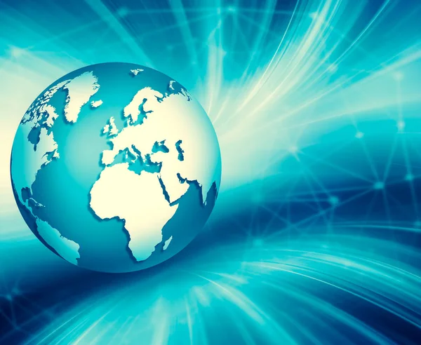 Miglior concetto Internet di business globale. Globe, linee luminose o — Foto Stock