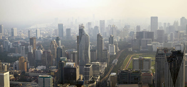 Panorama of Bangkok from the observation deck.
