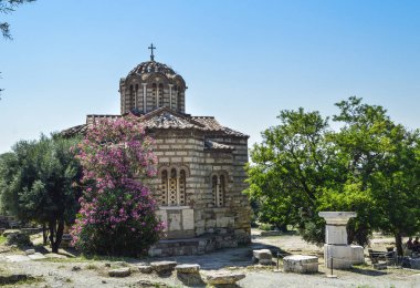 Yunanistan Atina Agora'da üzerinde Bizans Kilisesi.
