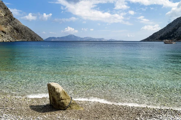 Usługa Azure Wody Plaży Nanu Simi Wyspie Grecji — Zdjęcie stockowe