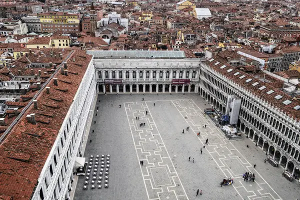 Aziz Mark Campanile Gözlem Güvertesinden San Marco Meydanı Manzarası — Stok fotoğraf