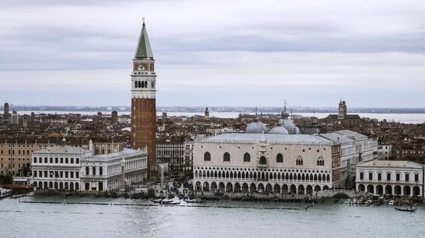 Venedik Teki Doge Sarayı Piazza San Marco Nun Panoramik Manzarası — Stok fotoğraf