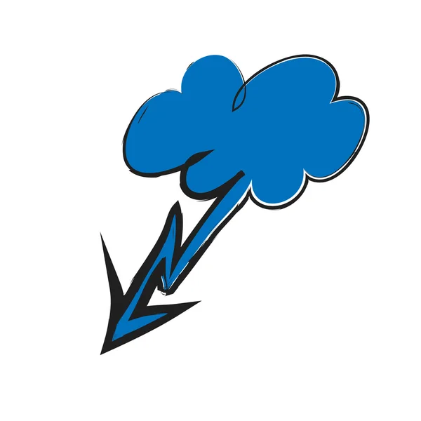 Cartoon lightning bolt and cloud — Stock Photo, Image