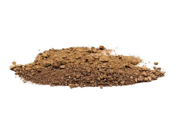 Pile soil isolated on white background — Stock Photo, Image