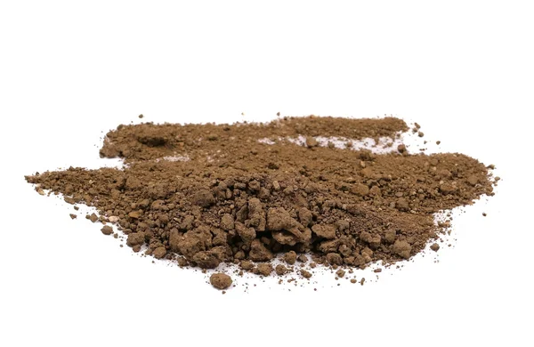 Pile soil isolated on white background — Stock Photo, Image