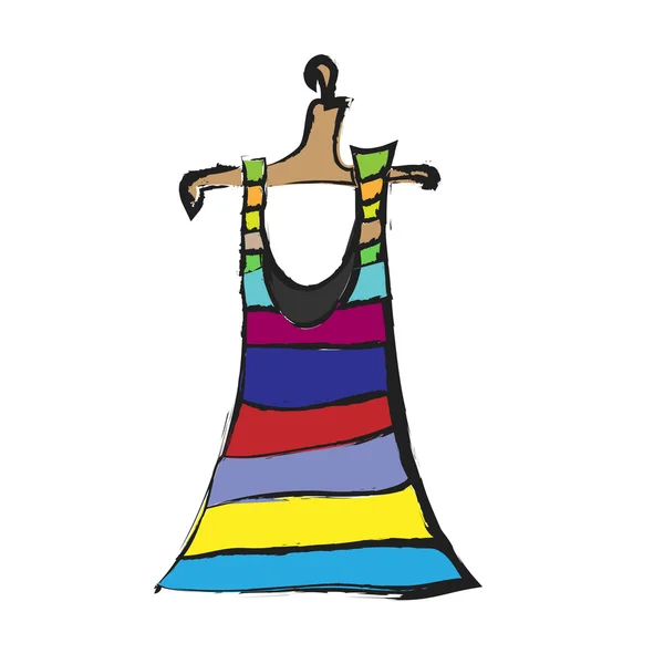 Summer colorful dress,   illustration — Stock Photo, Image