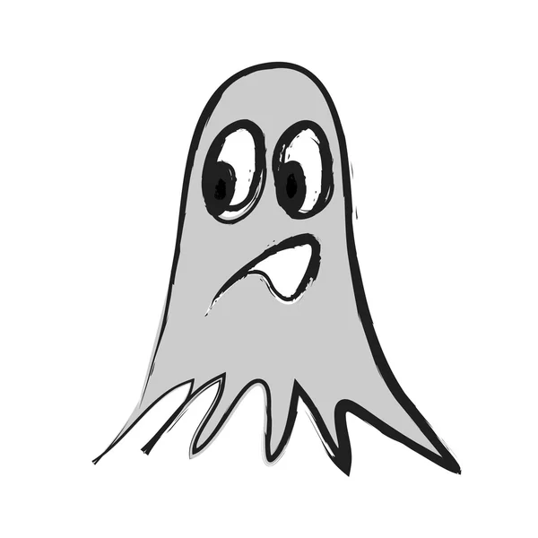 Doodle fantasma halloween, ícone de ilustração — Fotografia de Stock