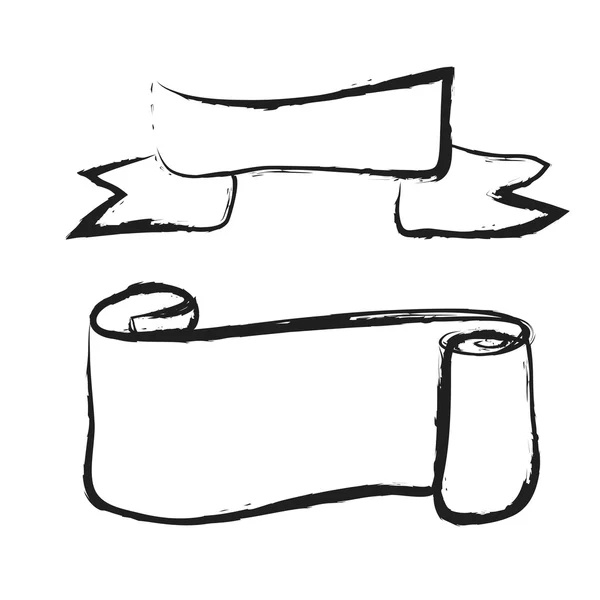 Velho enrolado rolo de papel doodle — Fotografia de Stock