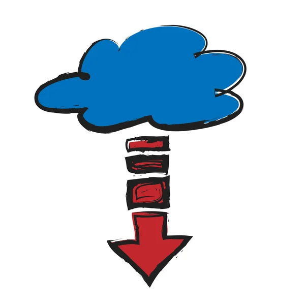 Doodle download cloud icon — Stock Photo, Image