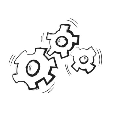 Dişliler, illüstrasyon tasarım öğesi doodle