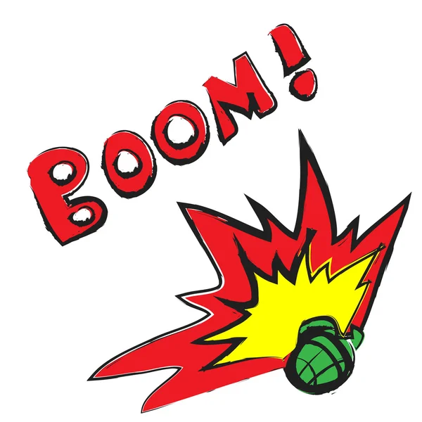 Granát a boom symbol ruky kreslené — Stock fotografie