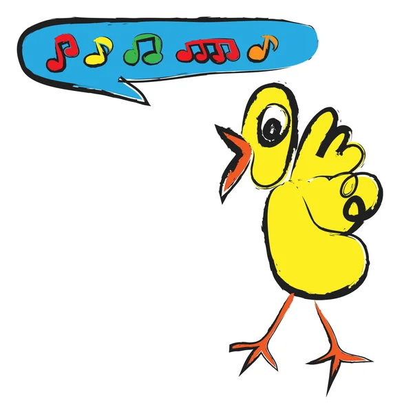 Cartoon singing bird,  illustration — Stock Photo, Image