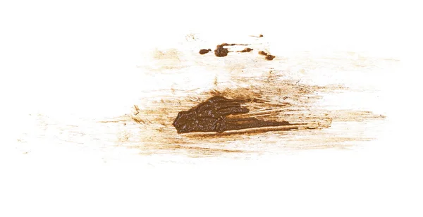 Droppar av leran sprutade isolerad på vit bakgrund, med urklippsbana — Stockfoto