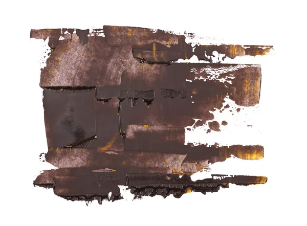 Pinceladas marrón pintura al óleo aislado en blanco — Foto de Stock