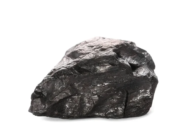 Siyah kömür beyaz arkaplanda izole edildi — Stok fotoğraf