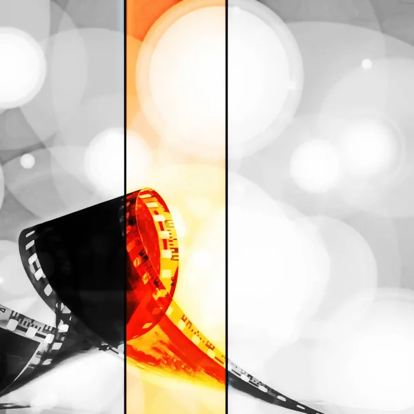 Retro barva filmový pás s reflektor pozadí a textury — Stock fotografie