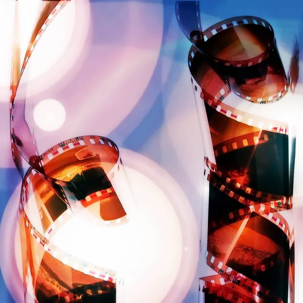 Retro färg film band med spotlight bakgrund och textur — Stockfoto