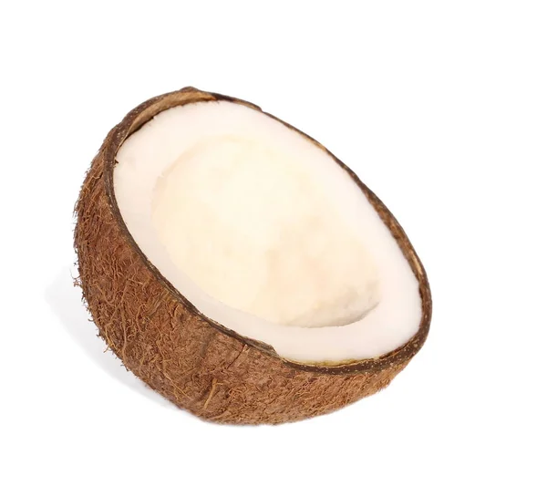 Half coconut isolated on white — Stock Photo, Image