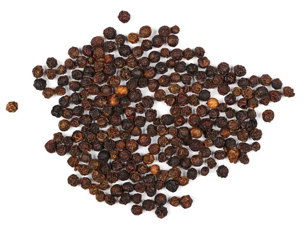 Pile peppercorns isolated on white — Stock Photo, Image